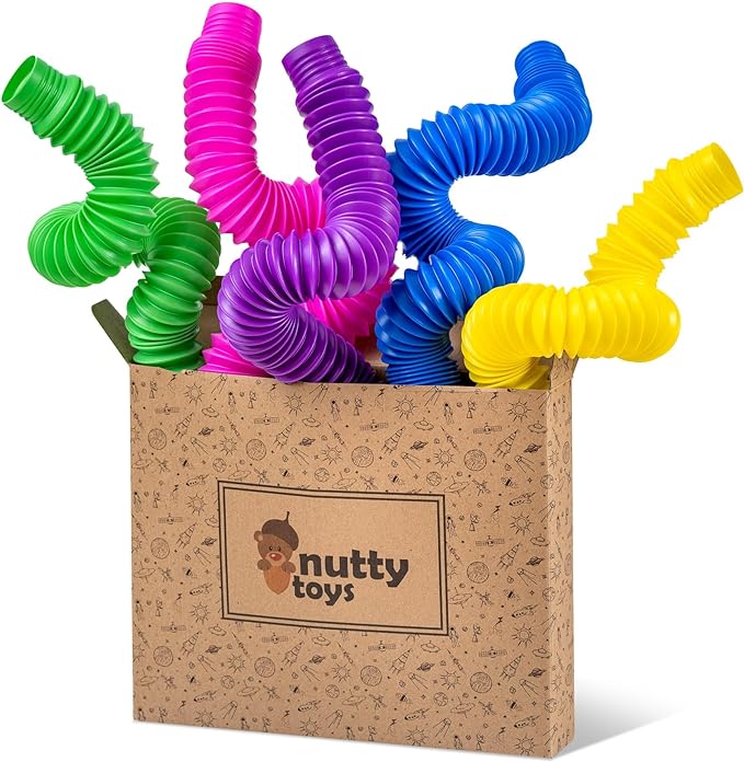 NEW! Nutty Toys Pop Tube Sensory Fidget Toy with Giftbag