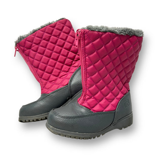 Rugged Outback Big Girl Size 11 Pink & Gray Faux Fur Zippered Snow Boots