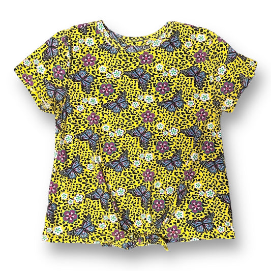 Girls Disney Encanto Size 10/12 Yellow Butterfly Print Knotted Shirt