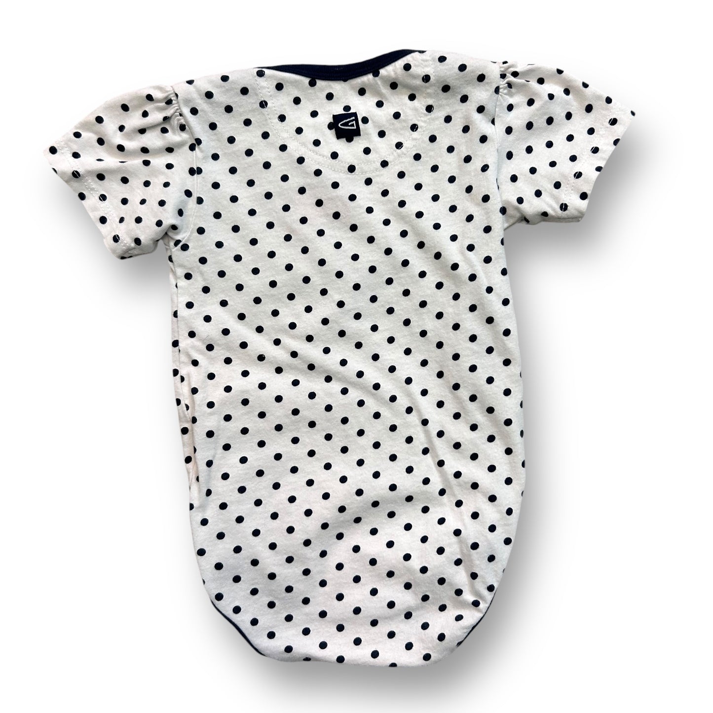 Girls Garbinc Size 6 Months White & Navy Bucknell Bison Short Sleeve Bodysuit