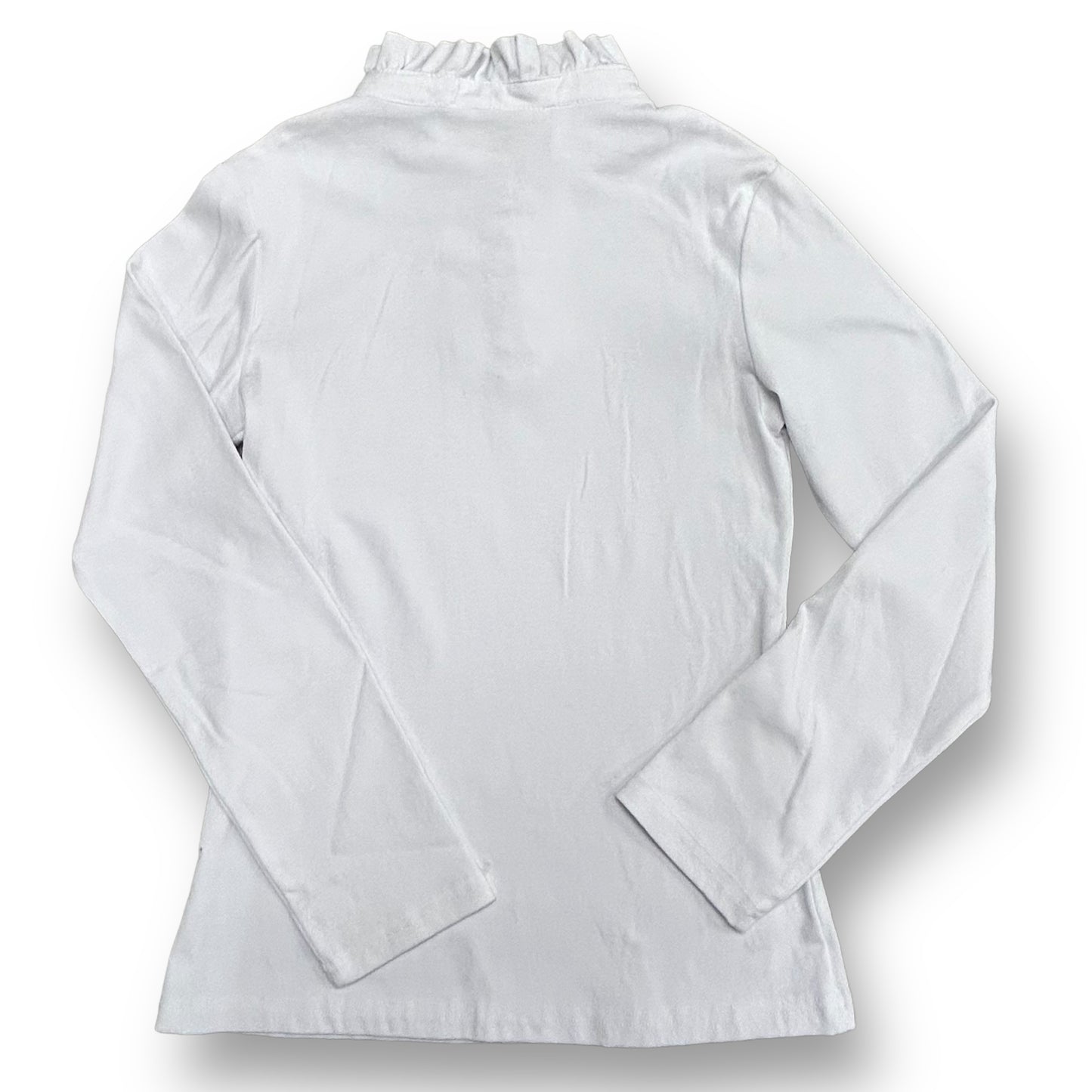 Girls Size 12 Youth White Blouse Ipuang Ruffled Collar & Embellished Buttons