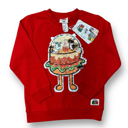 NEW! Boys H&M Size 4-6 Red Flip Sequins Character Sweatshirt