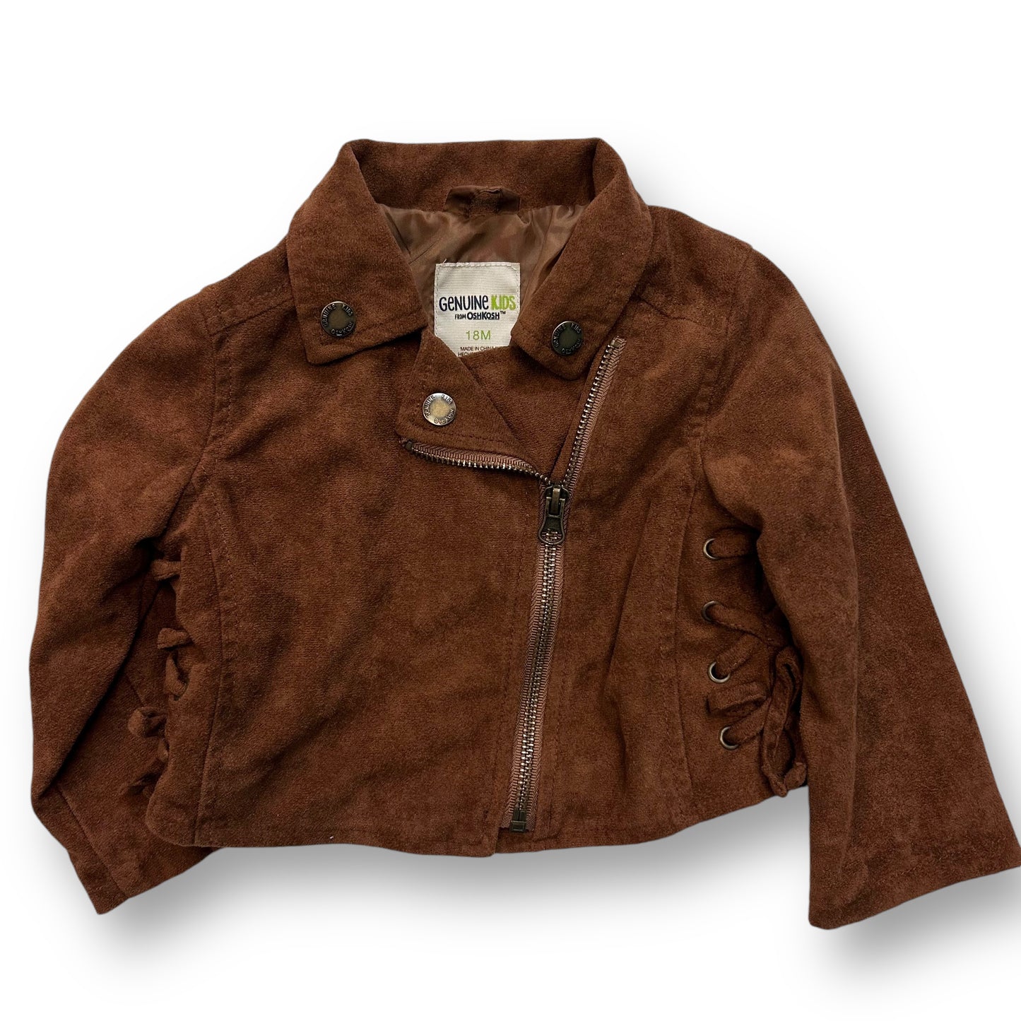 OshKosh Toddler Girls Size 18 Months Brown Suede Jacket