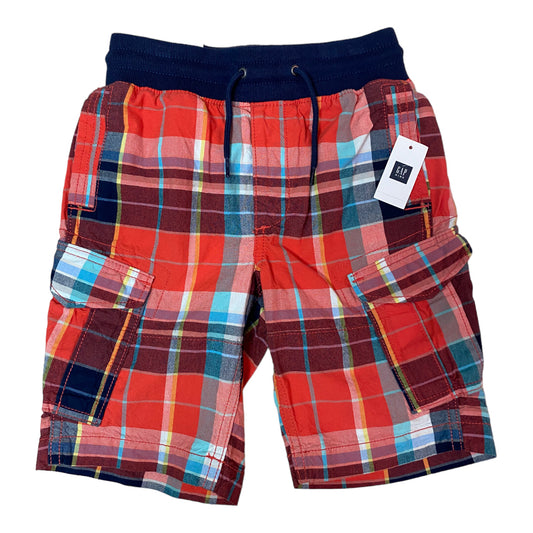 Boys Gap Size 6/7 Red & Navy Plaid Shorts
