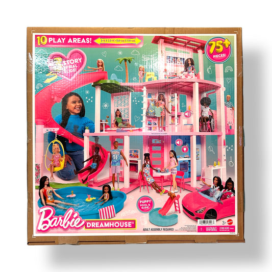 NEW! Barbie Dreamhouse Playset Pool Party Doll House with 75+ Pieces