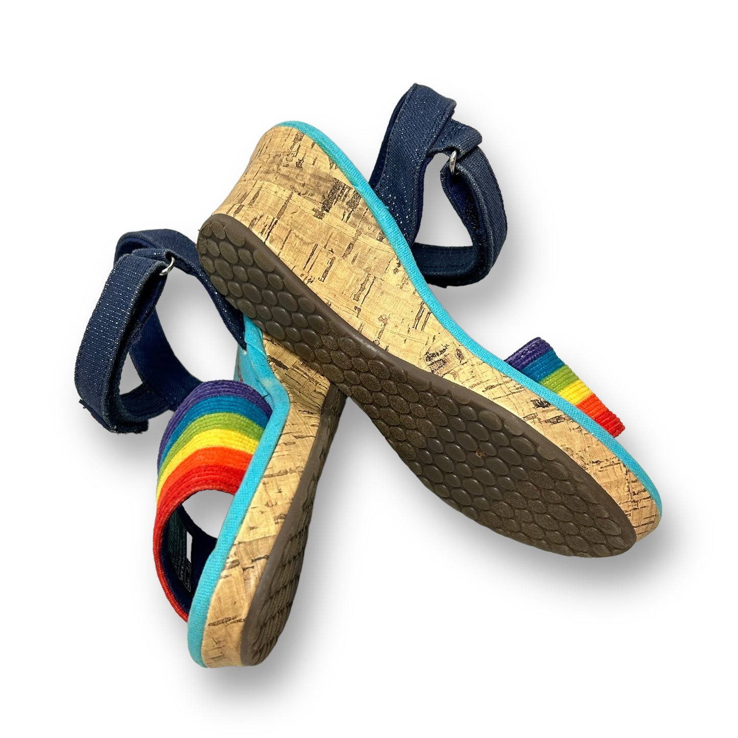 Skechers Big Girl Size 12 Rainbow Wedge Easy-On Sandals