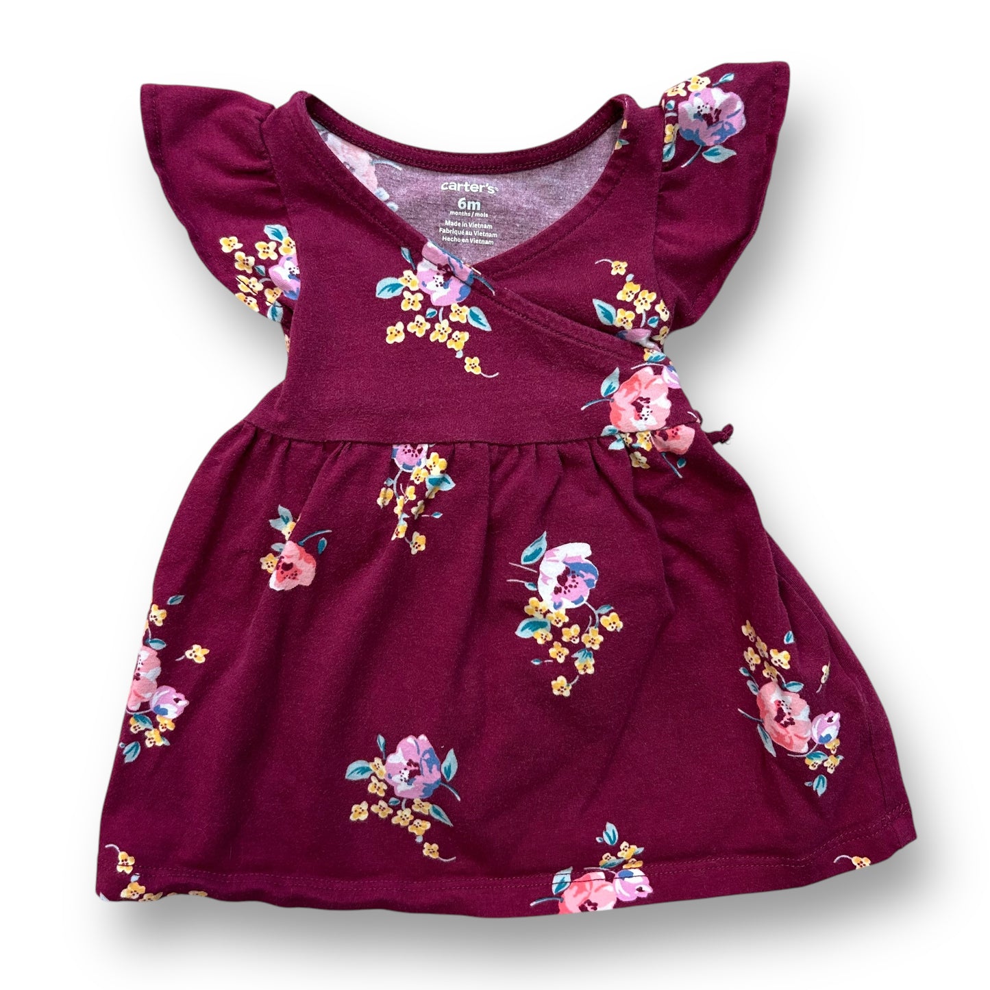 Carter's Baby Girl 2-Piece Size 6 Months Floral Flutter Sleeve Dress and Bloomer