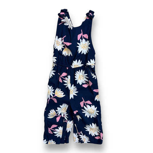 Cat & Jack Girls One Piece Size 3T Sleeveless Navy Jumpsuit with White Daisies