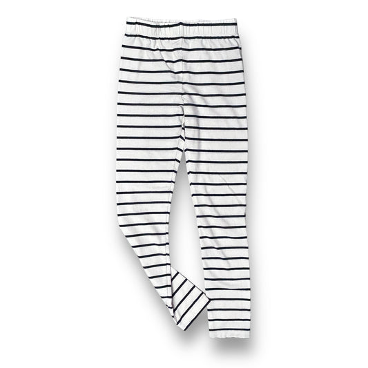 Girls Gymboree Size 8 Navy/White Striped Cotton Blend Leggings