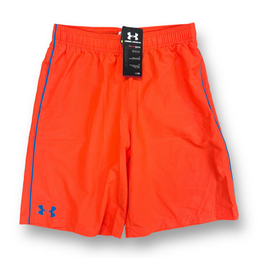 NEW! Boys Under Armour Size YLG Bright Orange Loose Fit Athletic Shorts