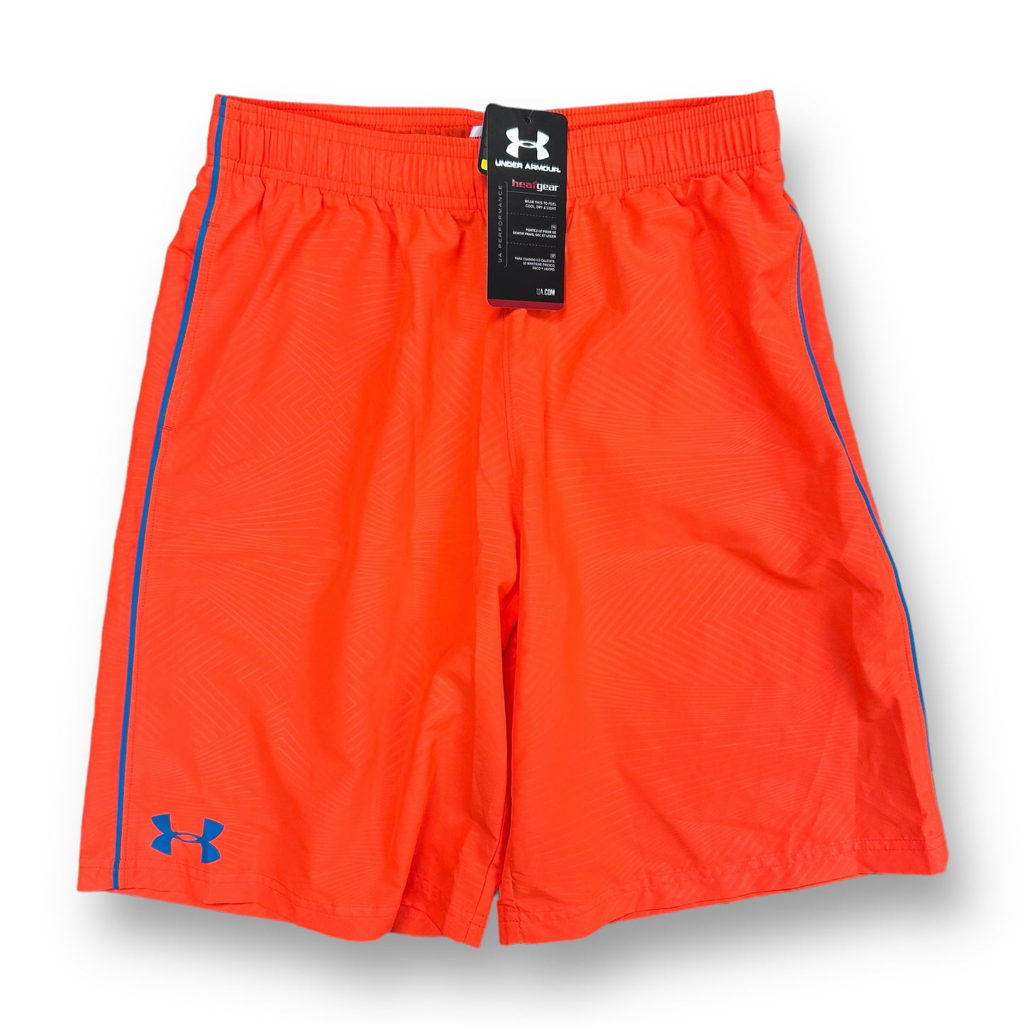 NEW! Boys Under Armour Size YLG 12/14  Bright Orange Loose Fit Athletic Shorts