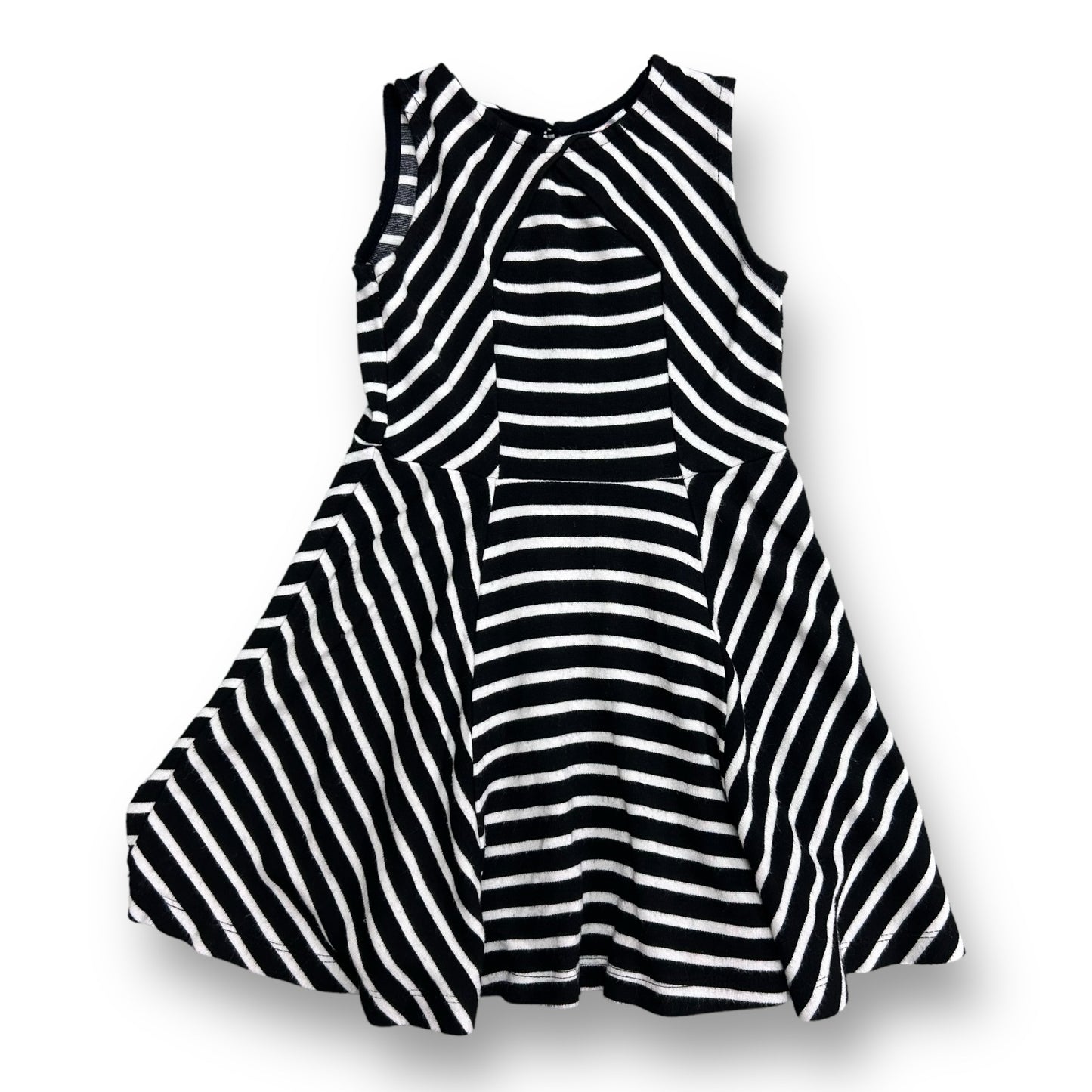 Girls Size 2T Black & White Striped Sleeveless Long Twirl Dress