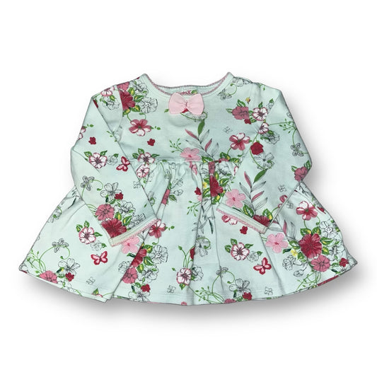 Girls First Impressions Size 6-9 Months Light Green Floral Print Knit Dress