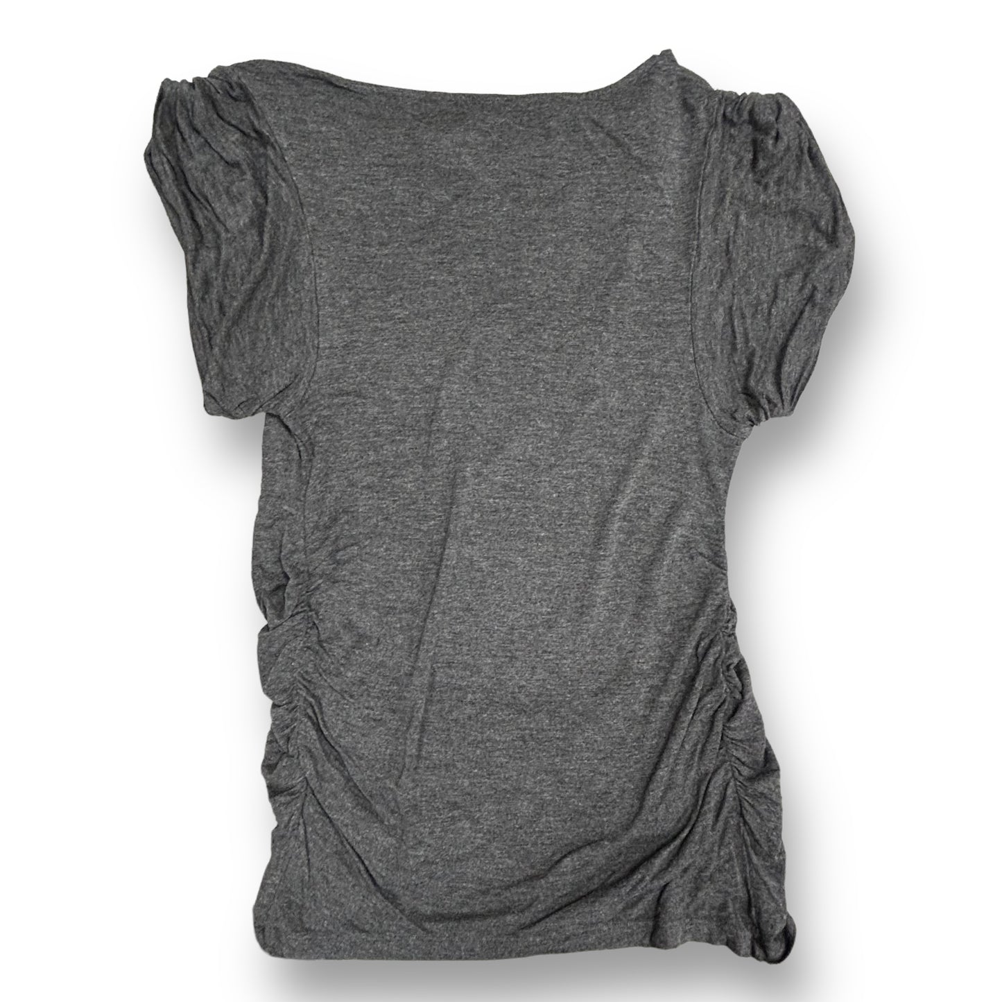 Women's Size Small Maternity Shirt Dark Gray Embellished Flutter Sleeve Top