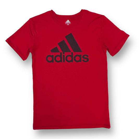 Boys Adidas Size 14/16 YLG Red & Black Performance Short Sleeve Shirt