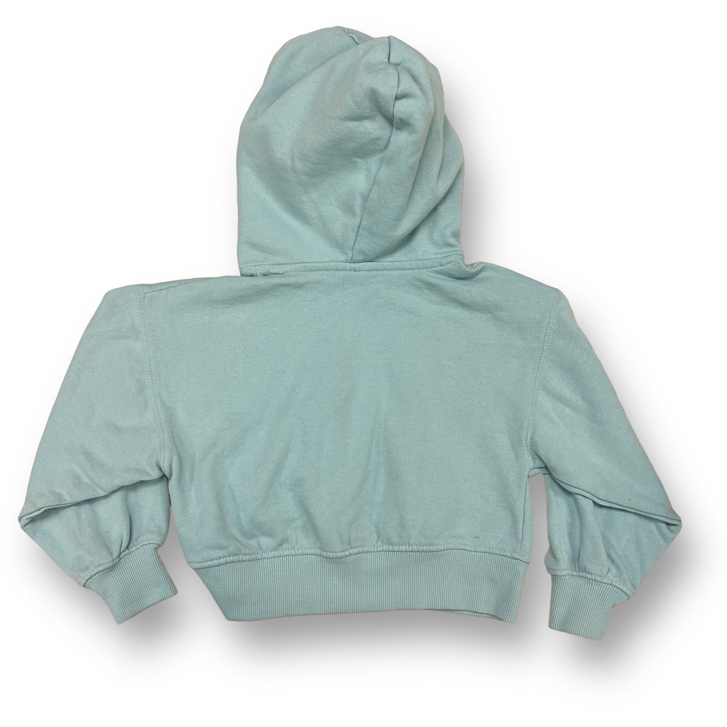 Girls Zara Size 6 Light Sage Fleece Lined Crop Hoodie