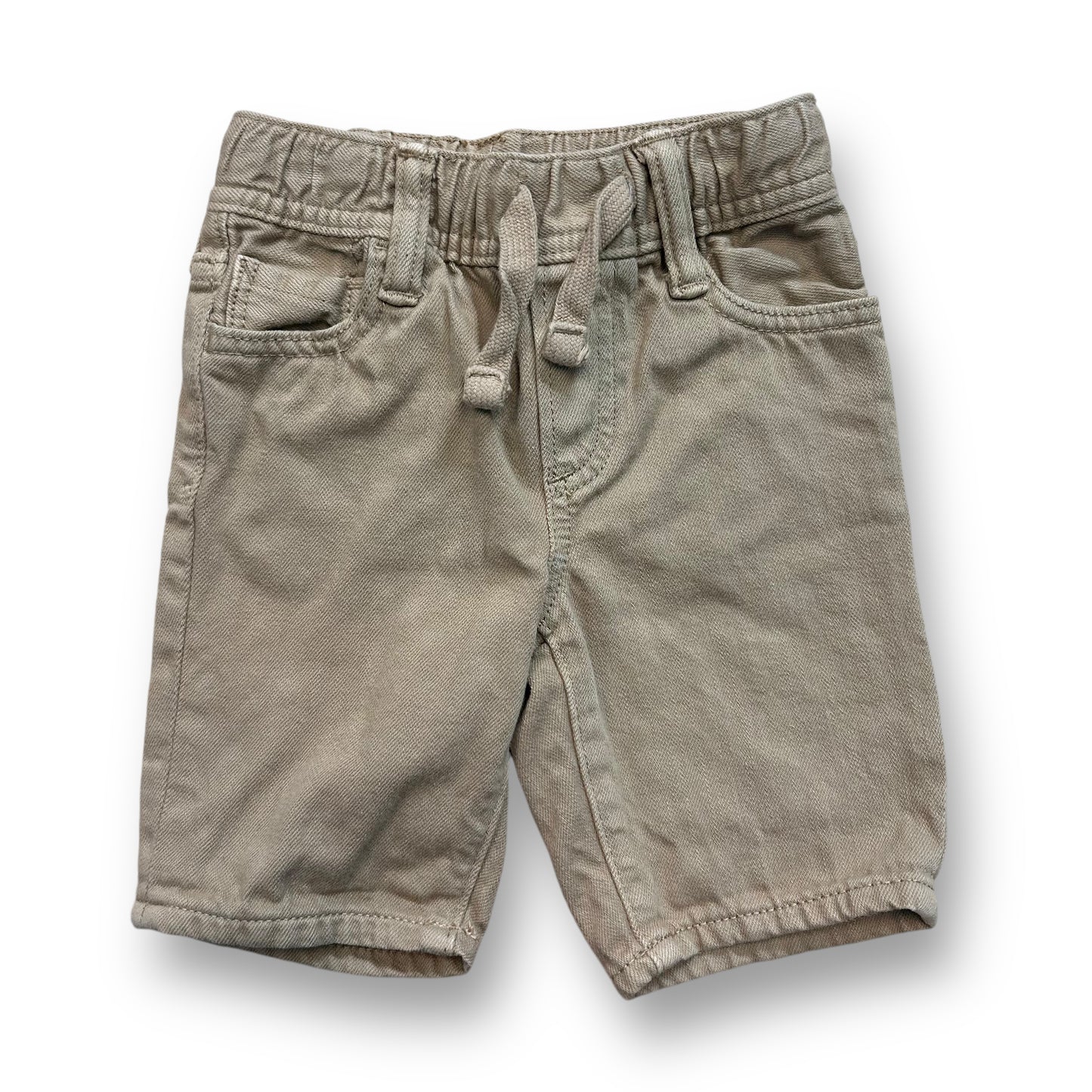 Gap Toddler Boys Size 18-24 Months Shorts Beige Denim Elastic Waist Pull-On