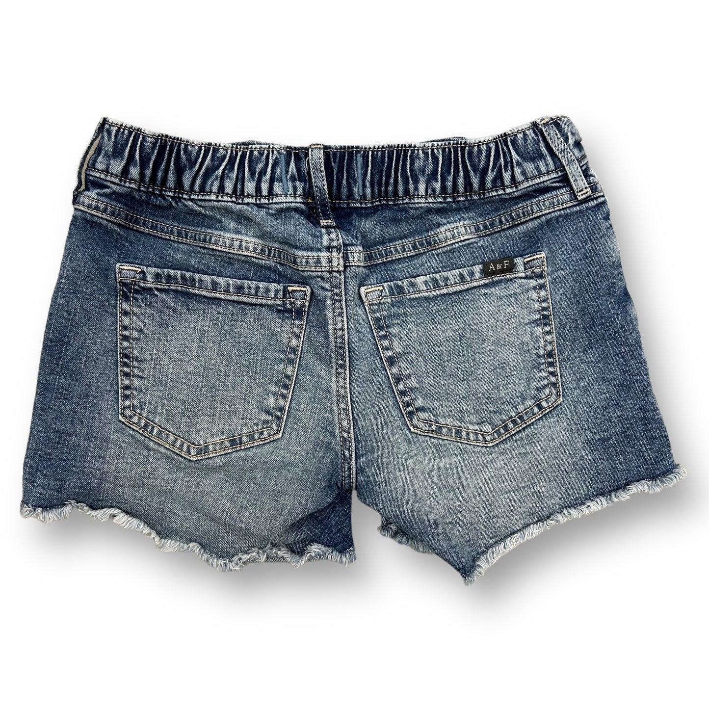 Girls Abercrombie Kids Size 11/12 Denim Distressed Mid-Rise Midi Shorts