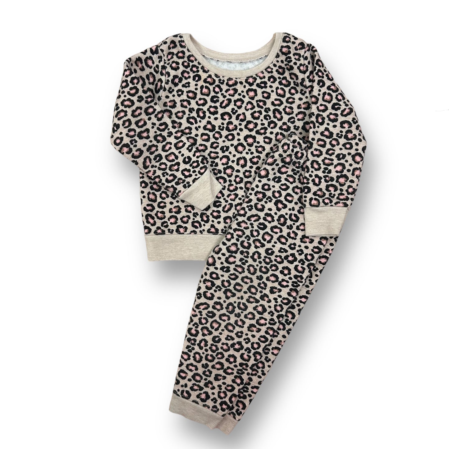 Toddler Girls Size 18 Months 2-Pc Outfit Animal Print Sweatshirt and Sweatpants