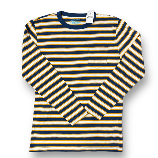 NEW! Boys Crewcuts Size 14 Blue & White Striped Long Sleeve Pocket Shirt