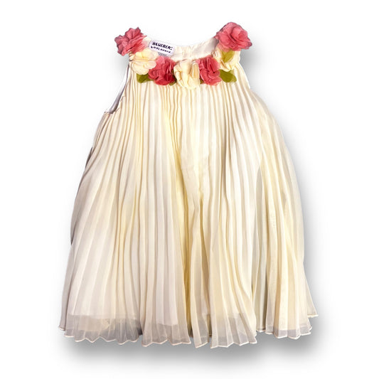 Girls Blueberi Boulevard Size 24 Months Pale Yellow Pleated Polyester Dress