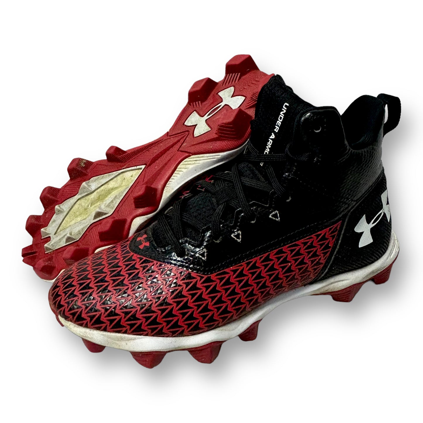 Under Armour Hammer Jr Youth Boy Size 5 Youth Red & Black Football Cleats