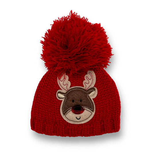 Little Me Size 0-6 Months Red Reindeer Toboggan Hat