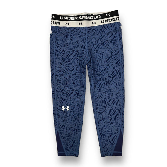 Girls Under Armour Size 7/8 YSM Blue Print Athletic Capri Leggings