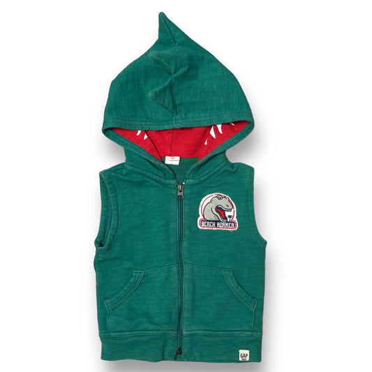 Boys Gap Size 12-18 Months Green T-Rex Zippered Hooded Vest