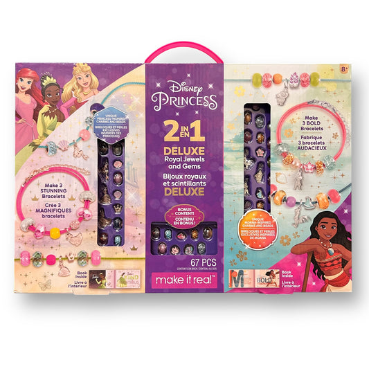 NEW! Disney Princess 2 in 1 Deluxe Royal Jewels and Gems Craft Kit