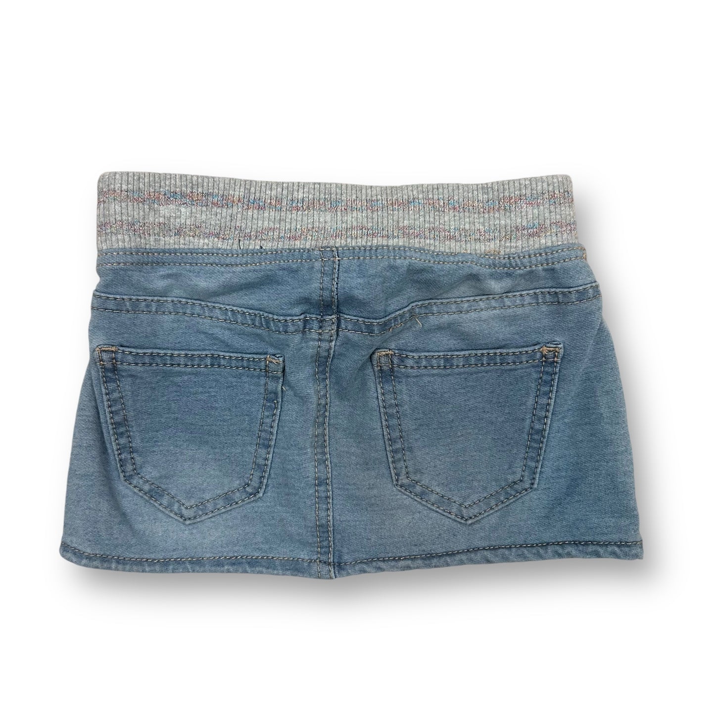 Girls Size 4 Stretch Denim Elastic Waist Band Pull-On Jean Skirt
