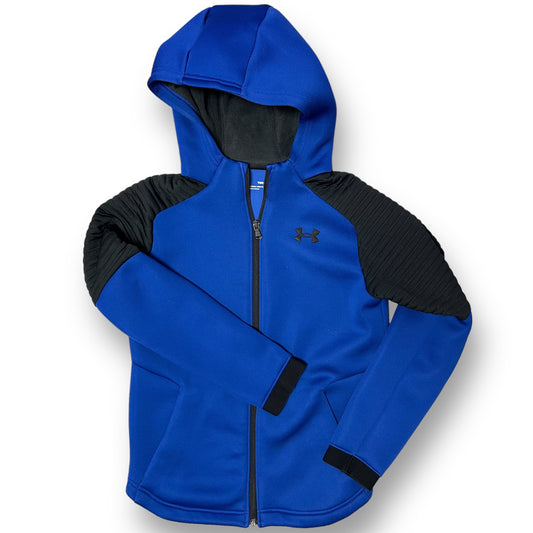 Girls Under Armour Size 10/12 YMD Black & Blue Loose Fit Performance Jacket
