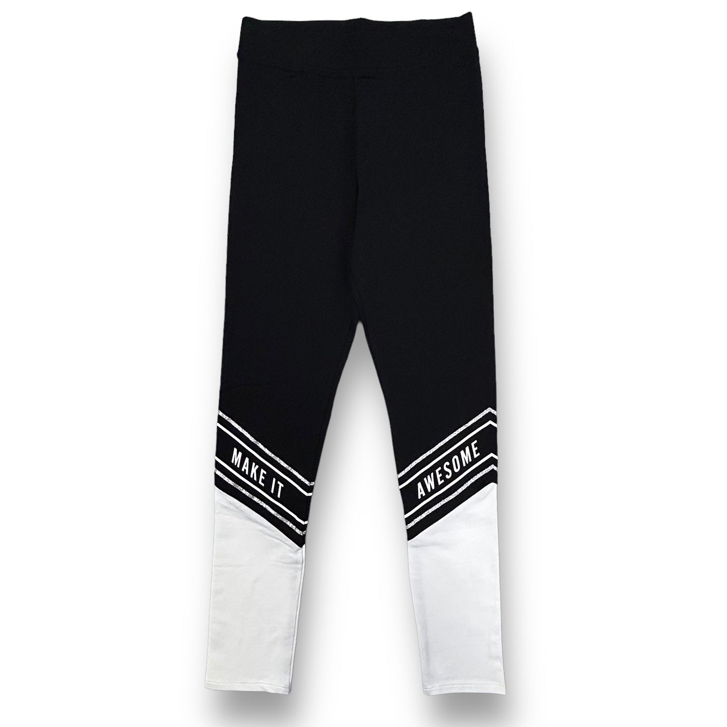 H&M Youth Girls Size 12 Black & White Athletic Stretch Leggings