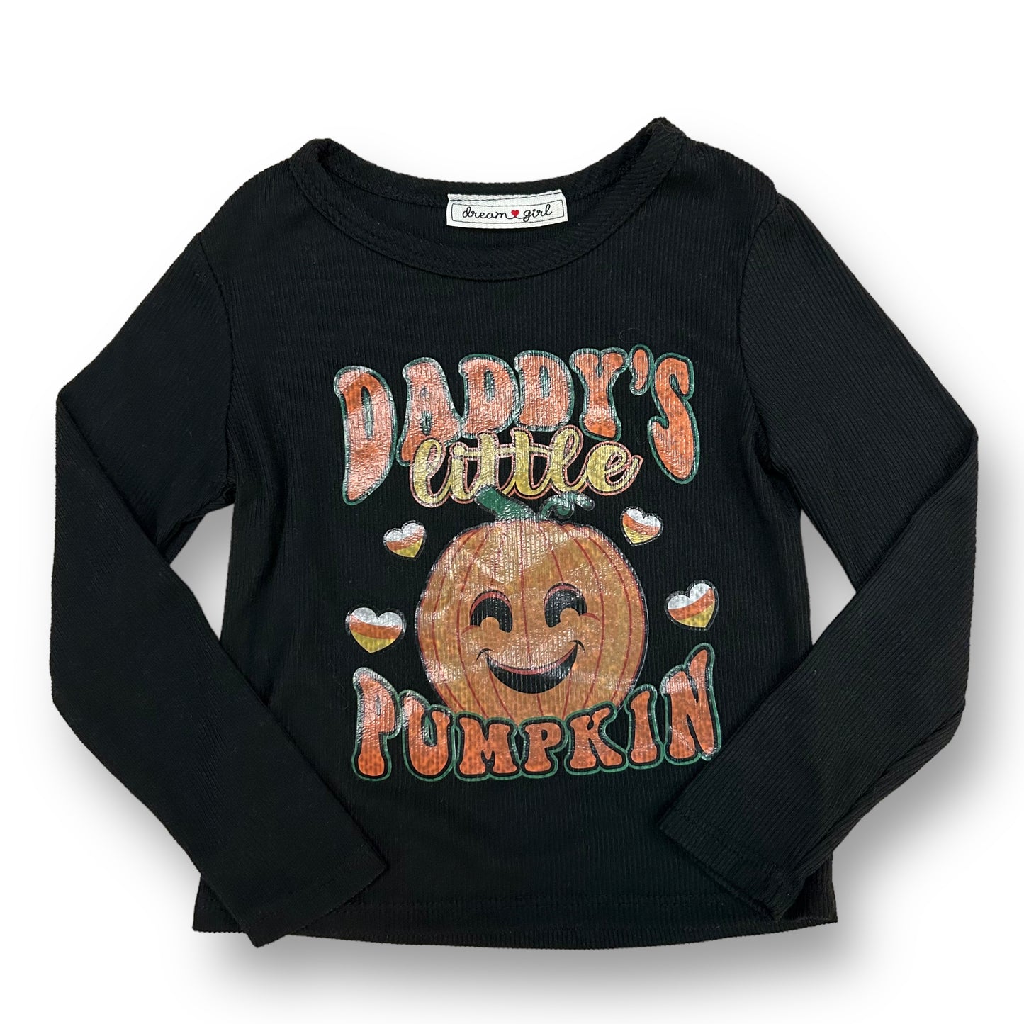 Girls Dream Girls Size 24 Months Black Halloween Ribbed Long Sleeve Shirt