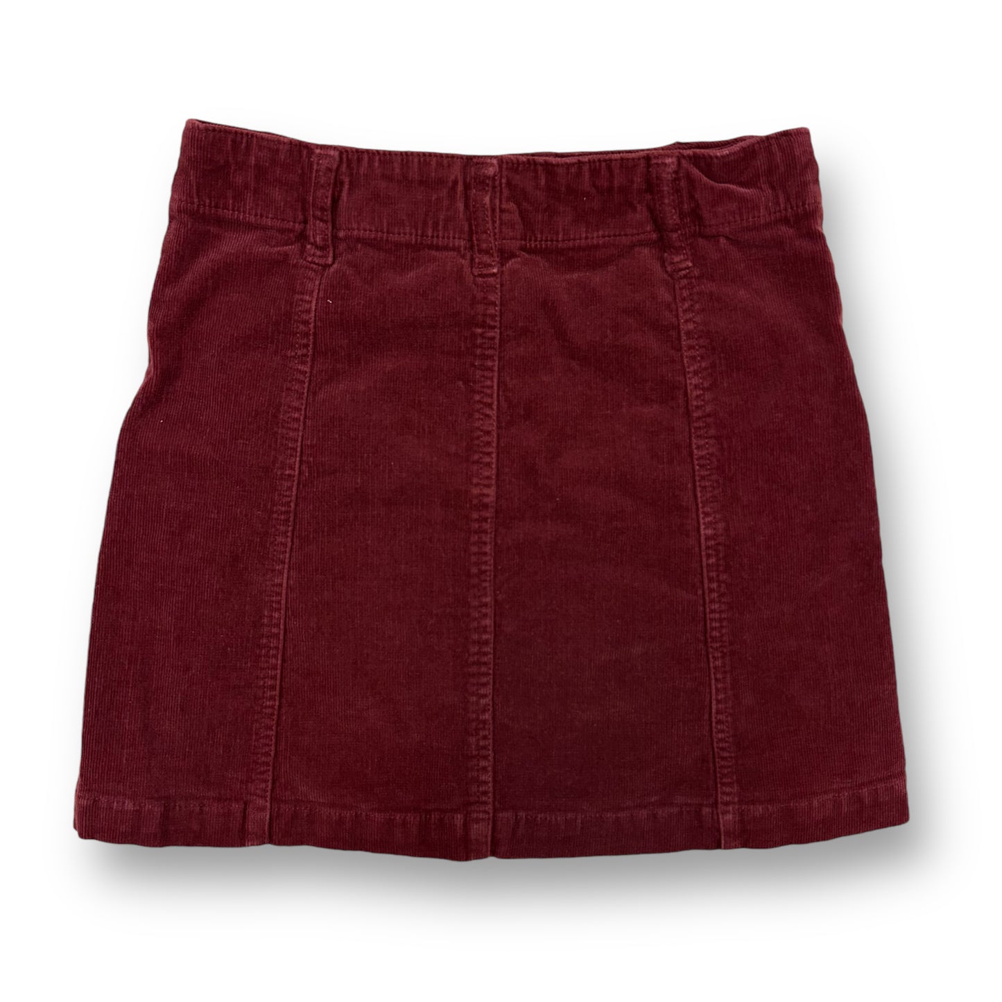 Womens H&M Size S Maroon Corduroy Button Elastic Waist Skirt