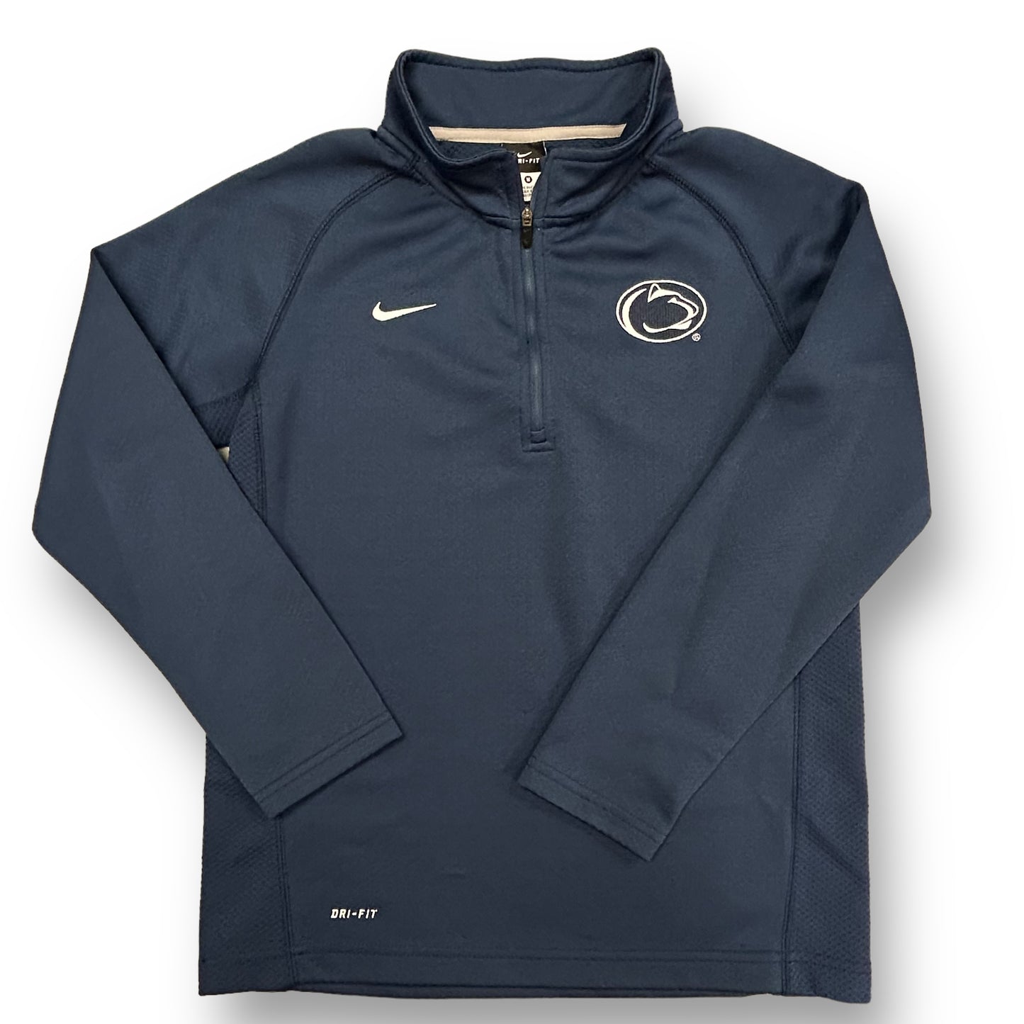 Boys Nike Dri-Fit Size 10/12 YMD Blue Penn State Quarter-Zip Pullover