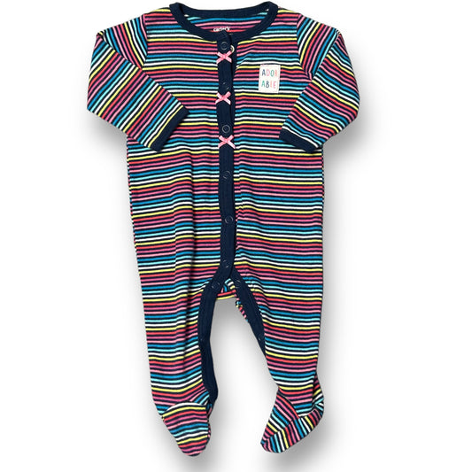 Girls Carter's Size 3 Months Navy Striped Snap Footie One-Piece