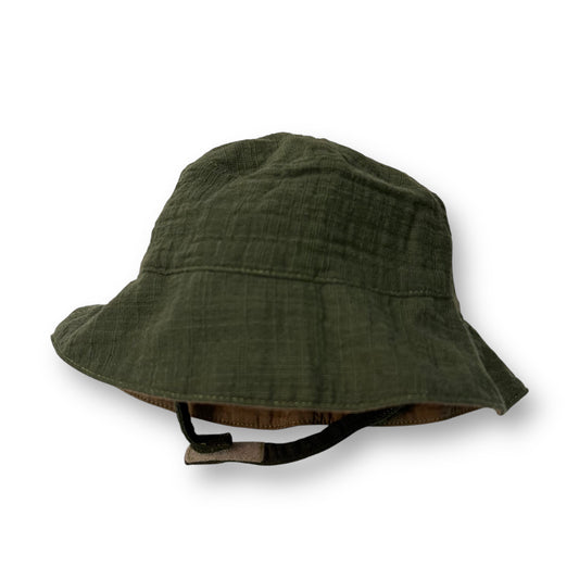 Boys Size 18 Months Hunter Green and Tan Reversible Beach Hat