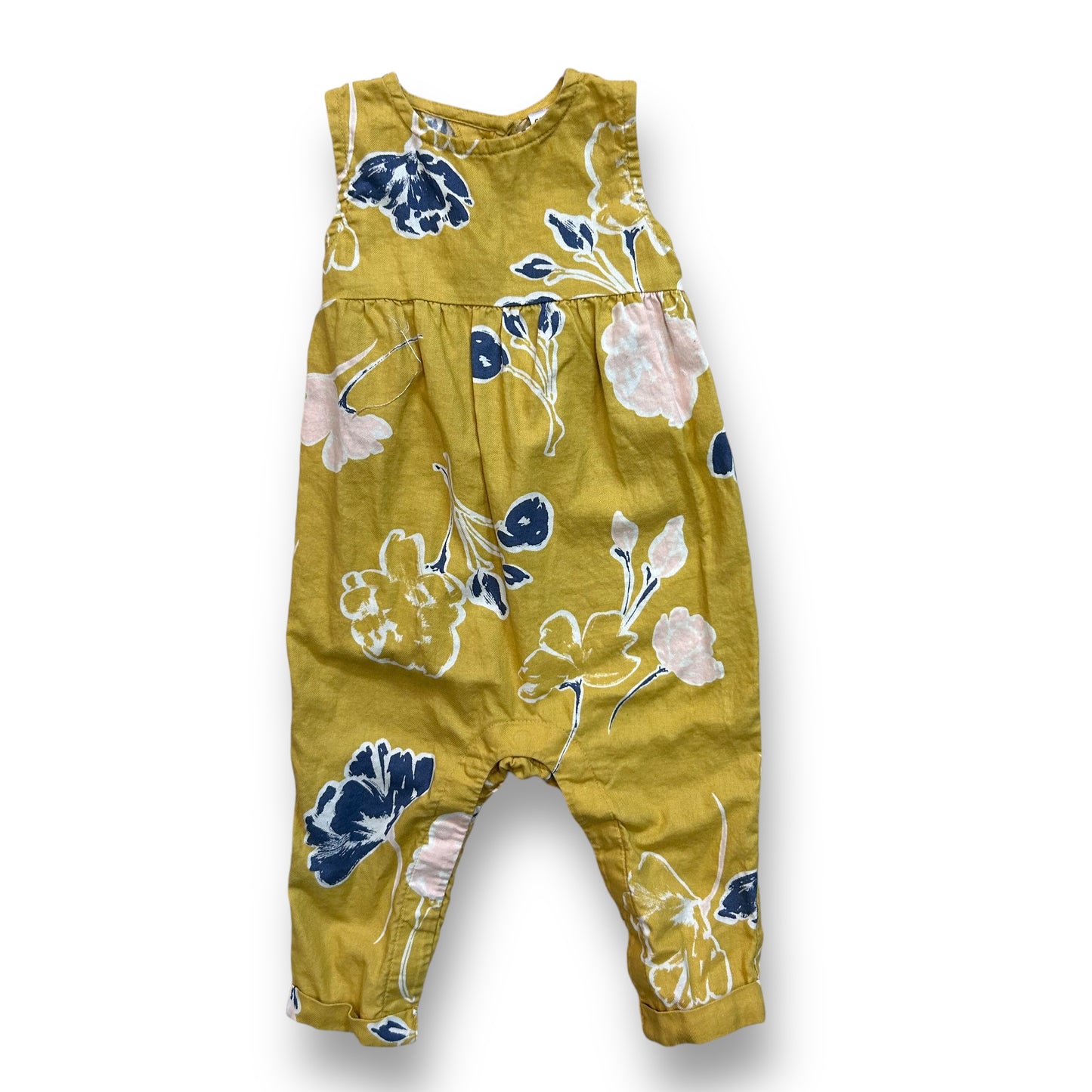 Girls Carter's Size 6 Months Mustard Floral Print Sleeveless One-Piece
