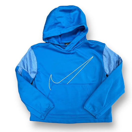 Girls Nike Dri-Fit Size 10/12 YMD Light Blue Logo Pocket Hoodie