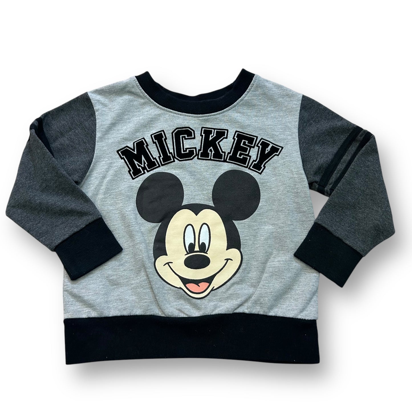 Disney Boys Size 2T Gray & Black Felt Letters Pullover Mickey Sweatshirt
