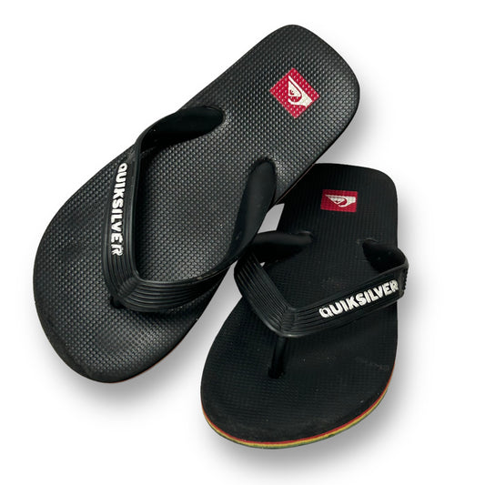 Quicksilver Big Boy Size 11/12 Black Thong Flip Flops