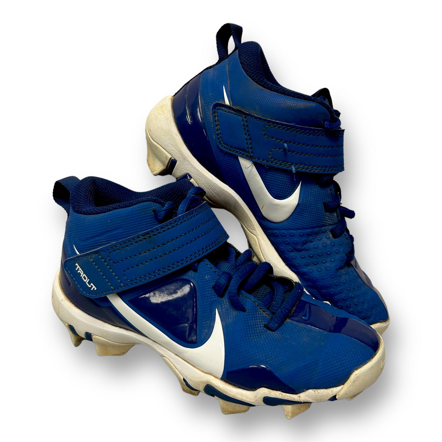 Nike Youth Boy Size 1 Blue & White Fastflex Trout Baseball Cleats