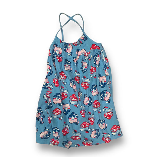 Hanna Andersson Size 120 Dress Girls 6/7 Dress Floral Print Sailboat Sundress