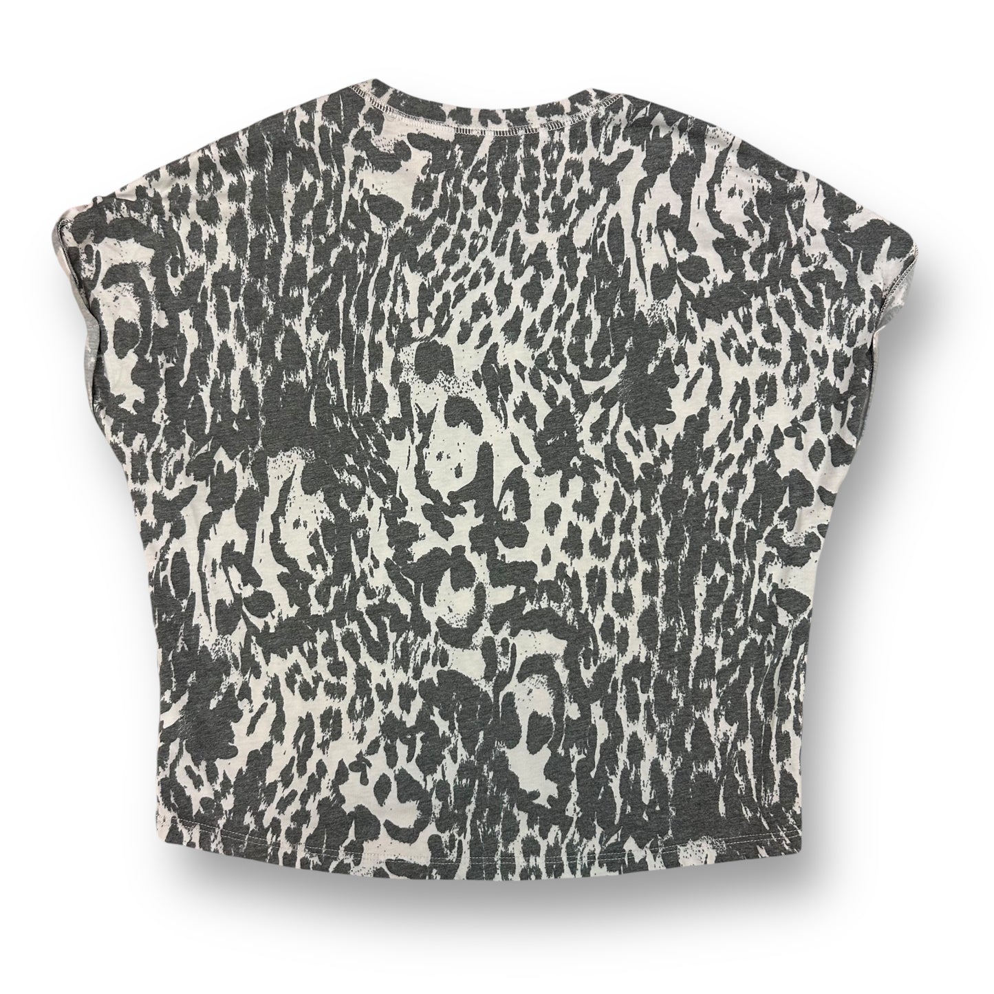 Chaser Size 12 Youth Girls Animal Print Short Sleeve Cropped Top