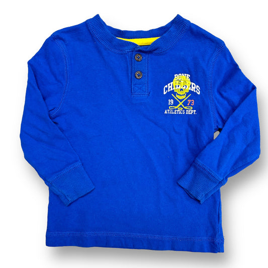 Boys Cherokee Size 2T Royal Blue Long Sleeve Henley Shirt