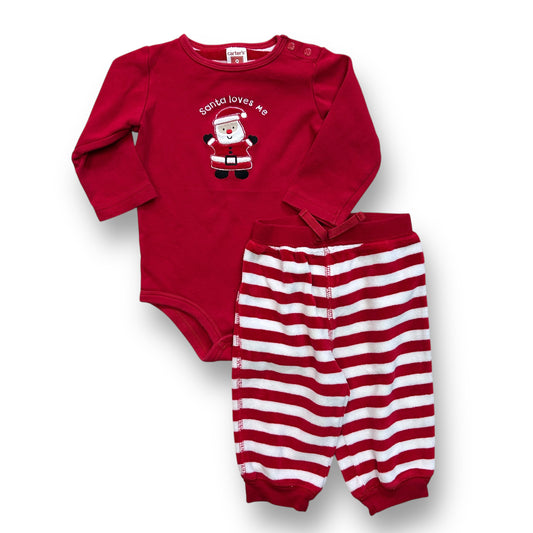 Boys Carter's Size 9 Months Santa Loves Me Velour Christmas Outfit