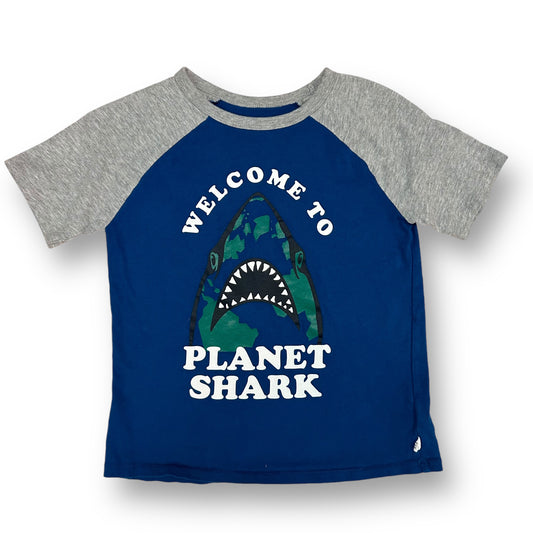 Boys Gap Size 6/7 YSM Blue Planet Shark Short Sleeve Shirt