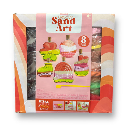 NEW! Groovy 8-Color Sand Art Craft Kit with Bonus Glitter Sand