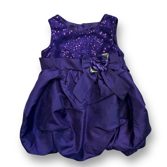 Girls Youngland Size 2T Dark Purple Sequins Silky Fancy Dress